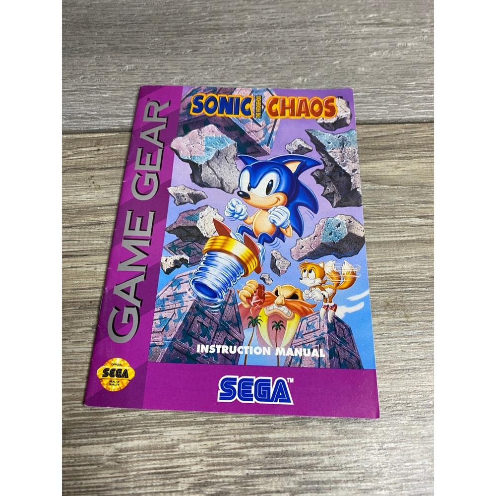 Sega Game Gear Sonic Chaos‎ Instruction Manual Original Booklet 1993 Authentic